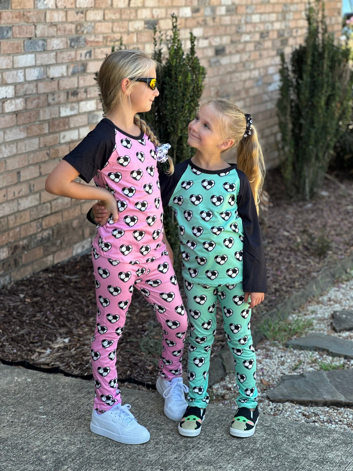 Teal soccer leggings set