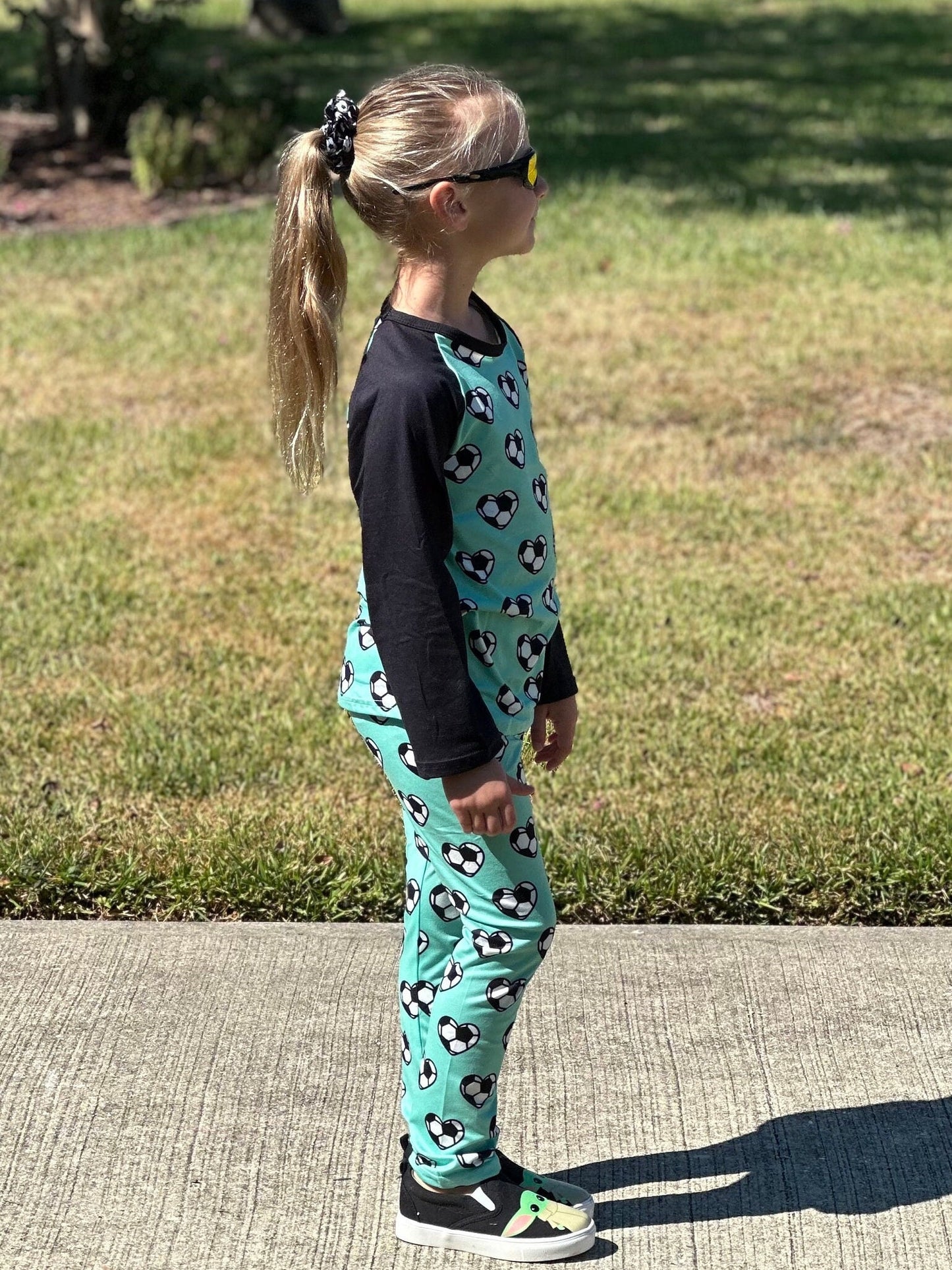 Teal soccer leggings set