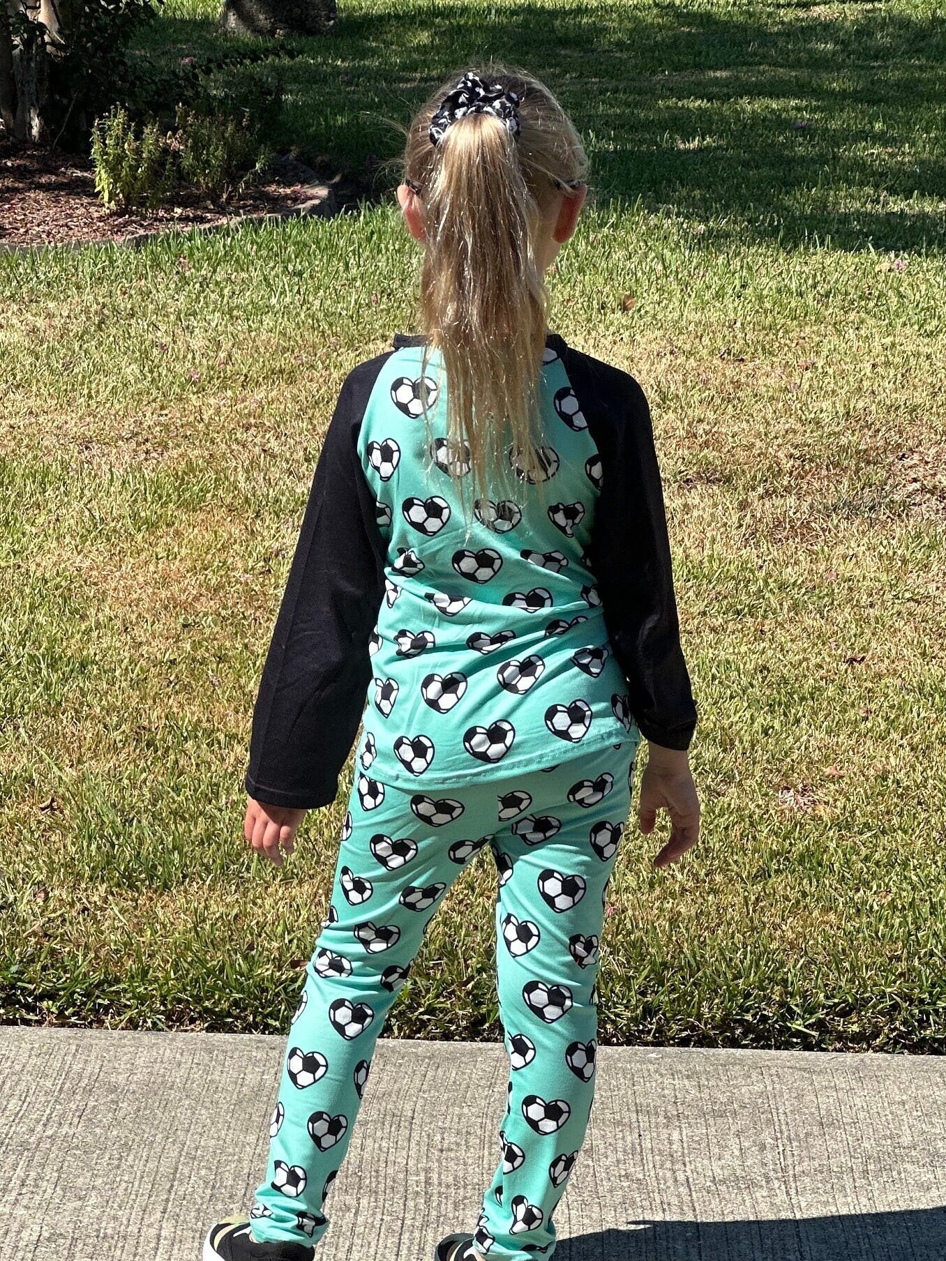 Teal soccer leggings set