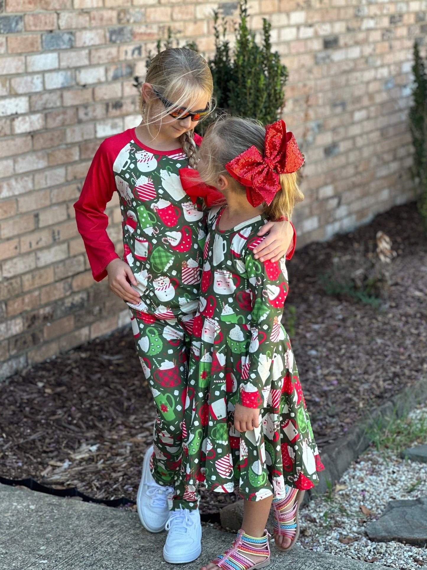 Red and Green Hot Cocoa Twirl Dress