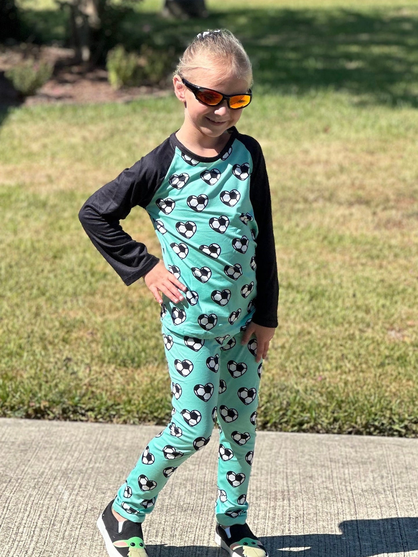 Teal soccer leggings set