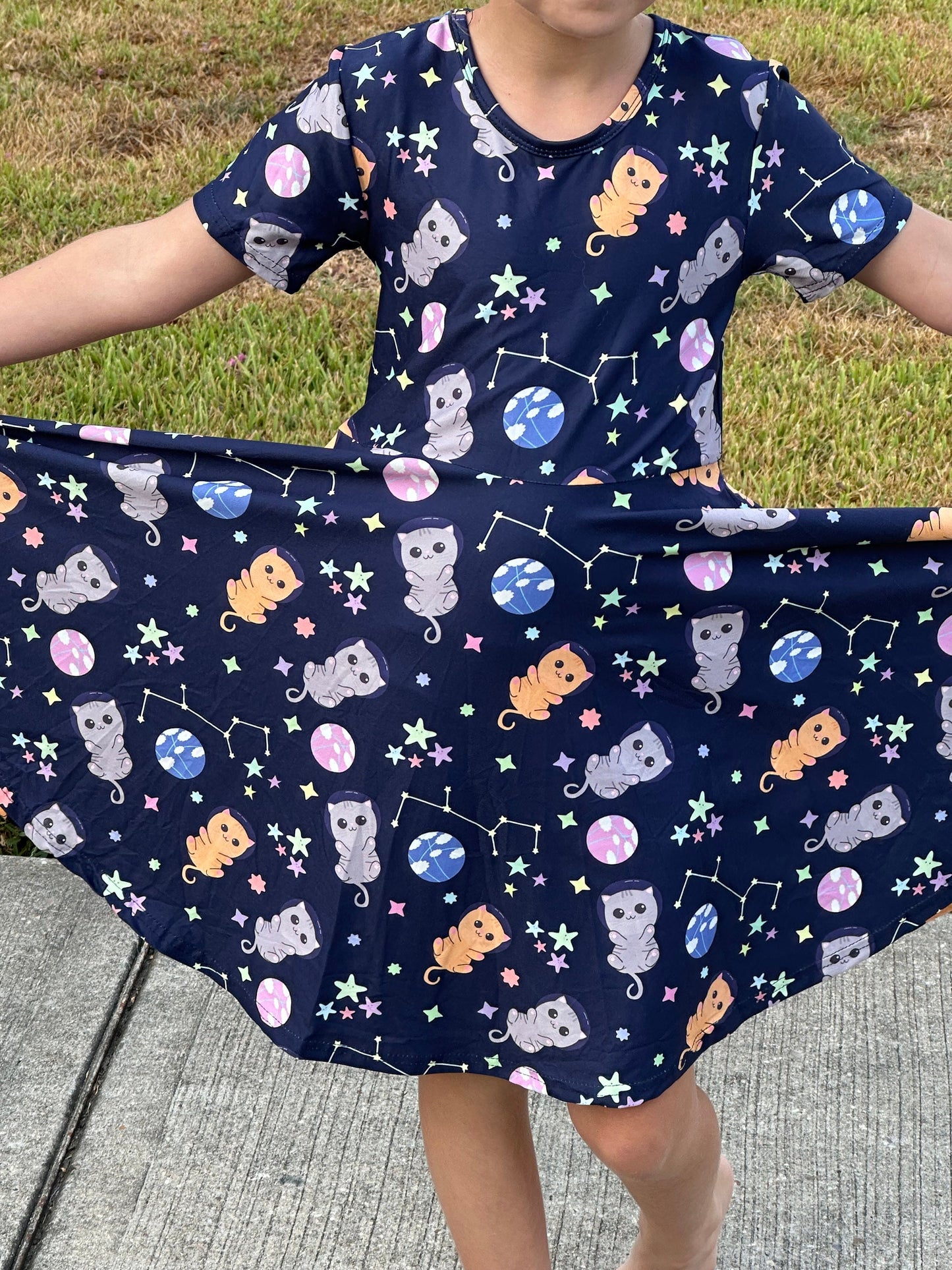 Space Kitties Twirl Dress