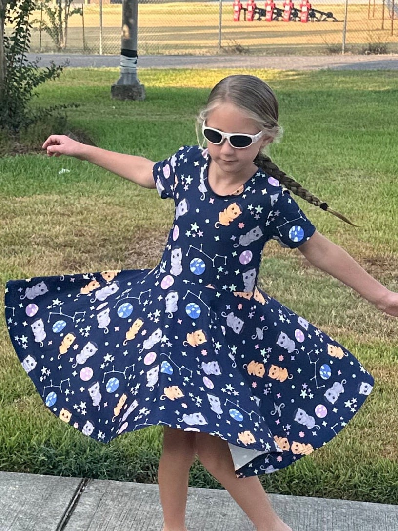 Space Kitties Twirl Dress