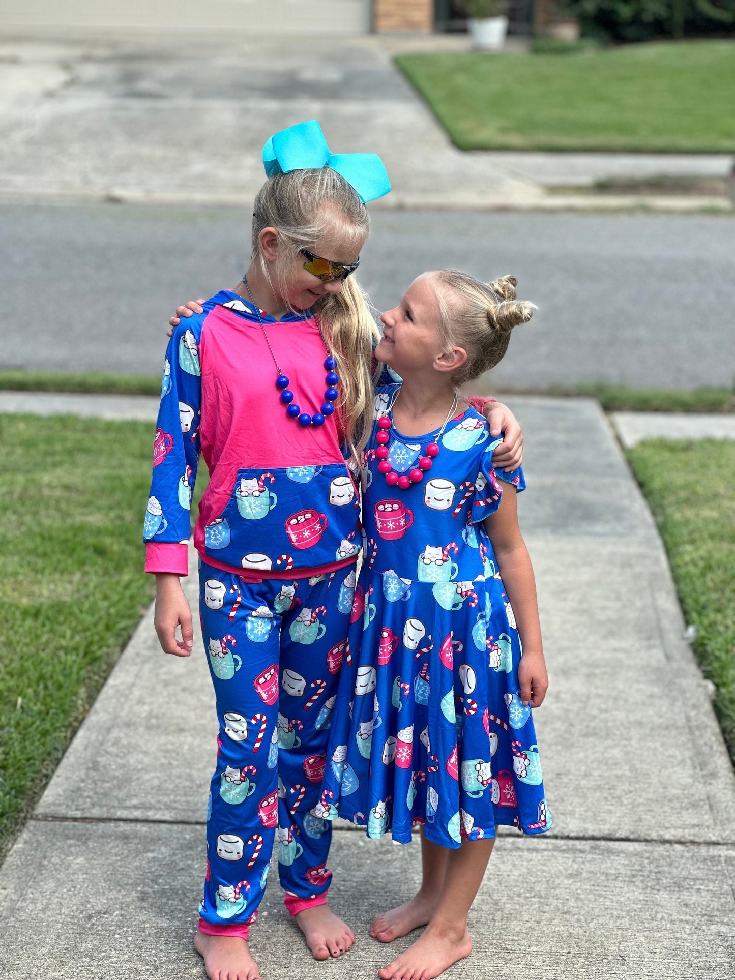 Blue hot cocoa twirl dress