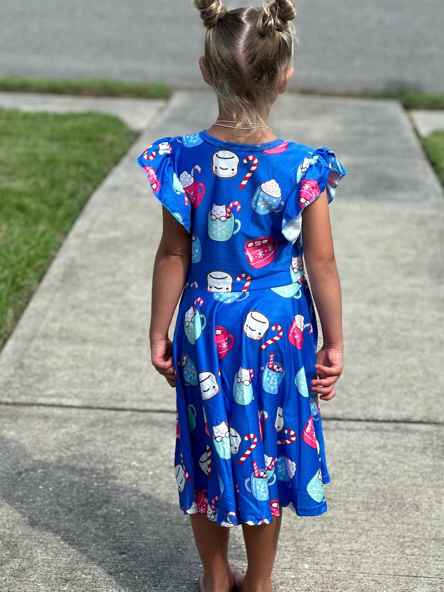 Blue hot cocoa twirl dress