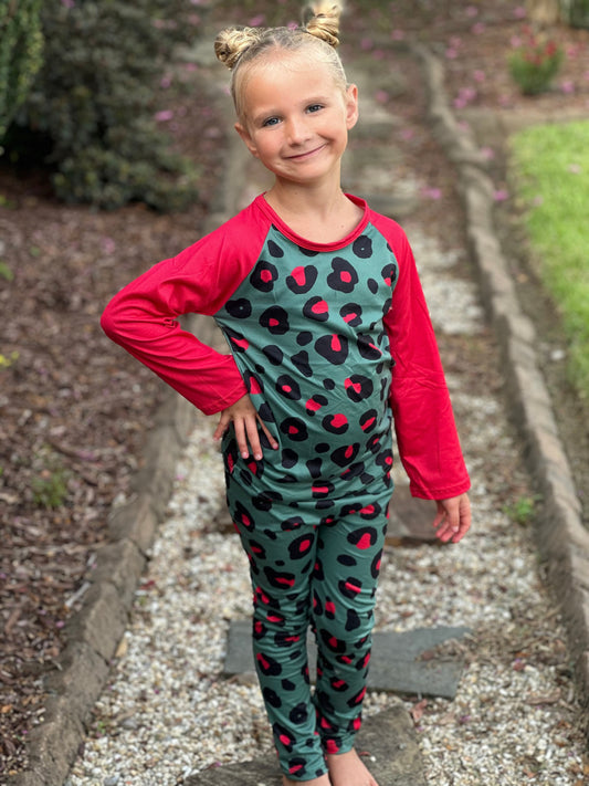 Christmas Leopard Leggings Set