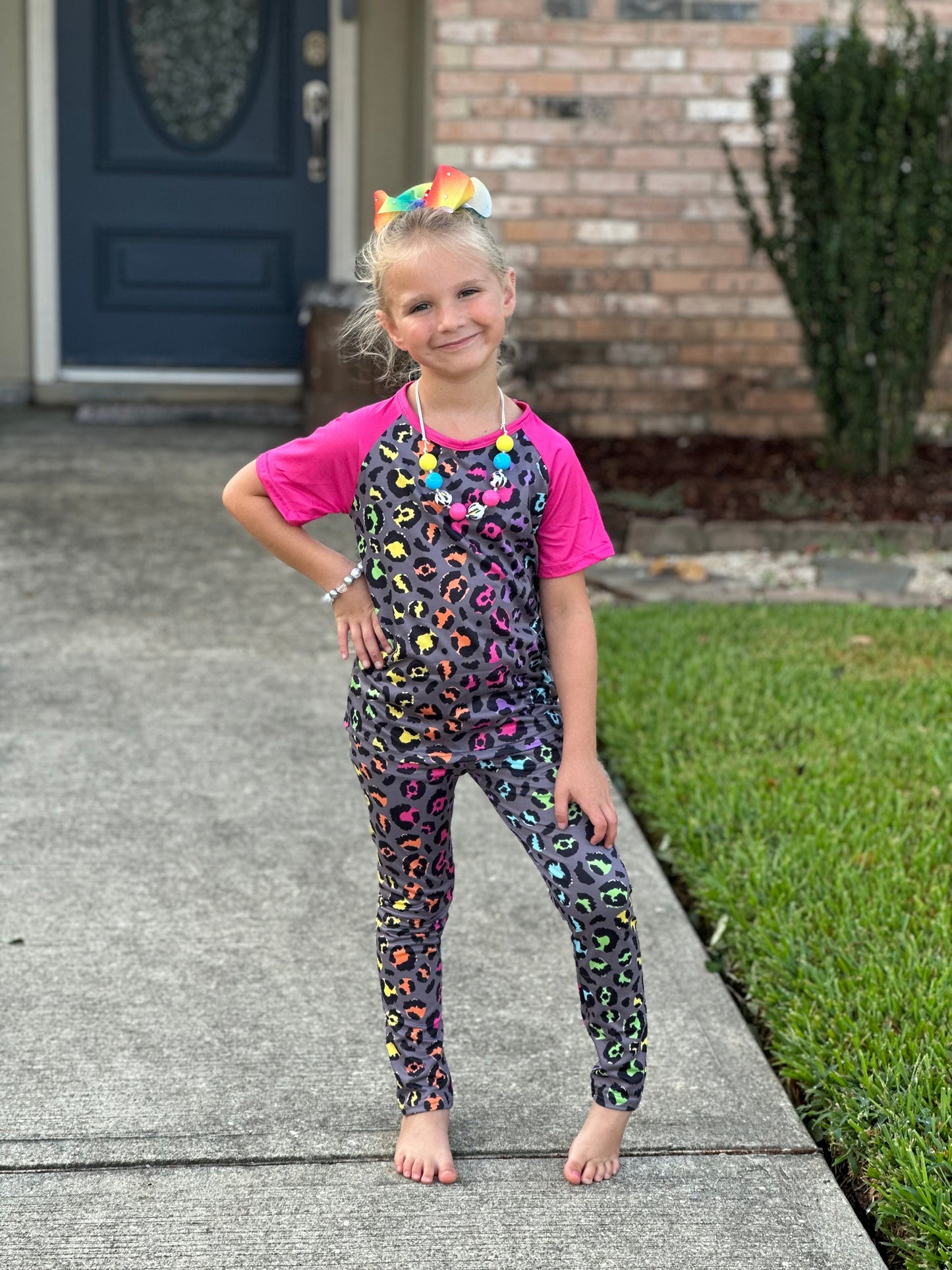 Rainbow Cheetah leggings Set