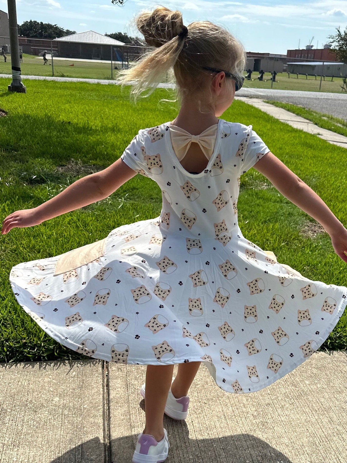 Cheetah Squishmallow Bow Back Twirl Dress