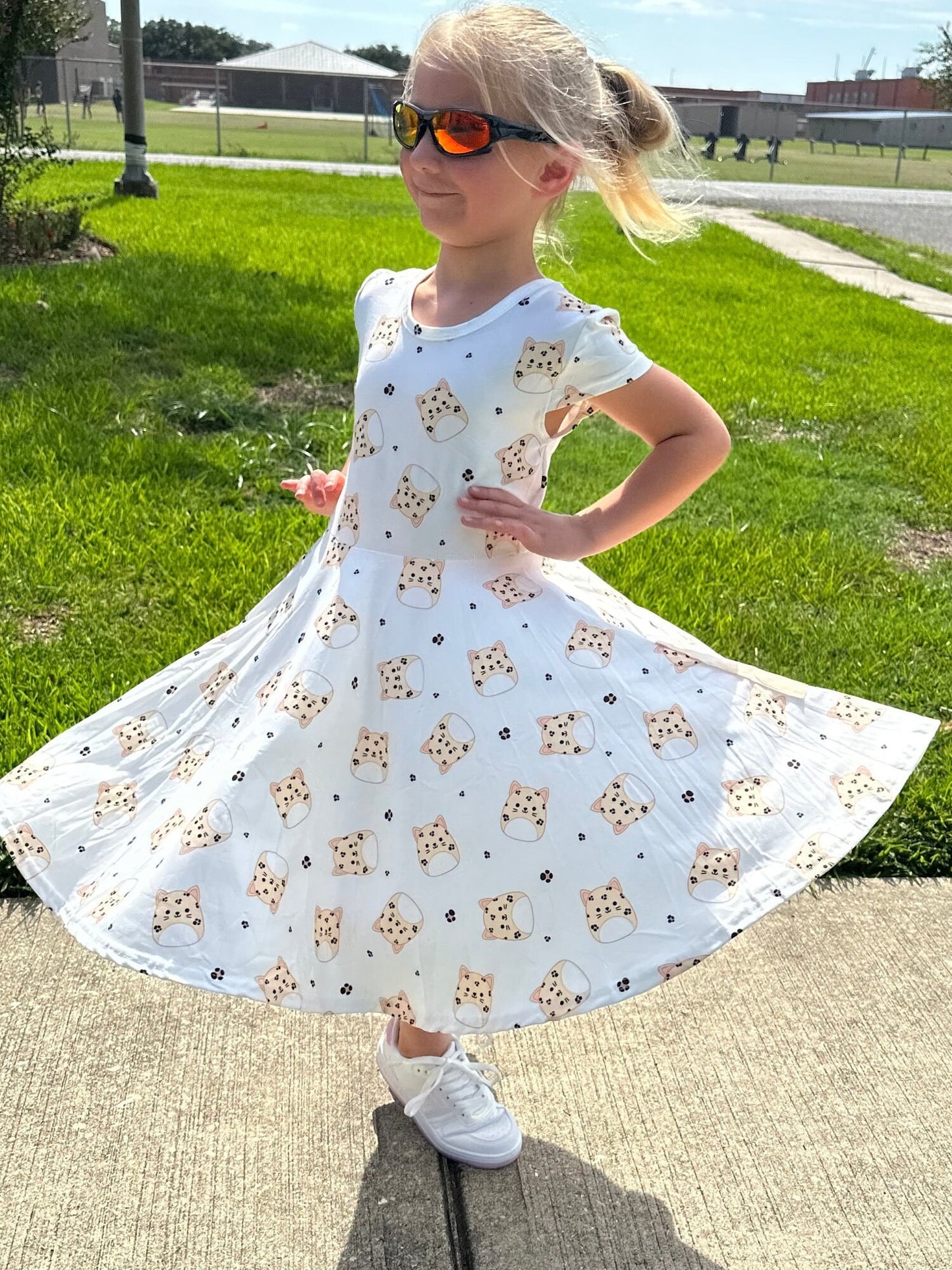 Cheetah Squishmallow Bow Back Twirl Dress