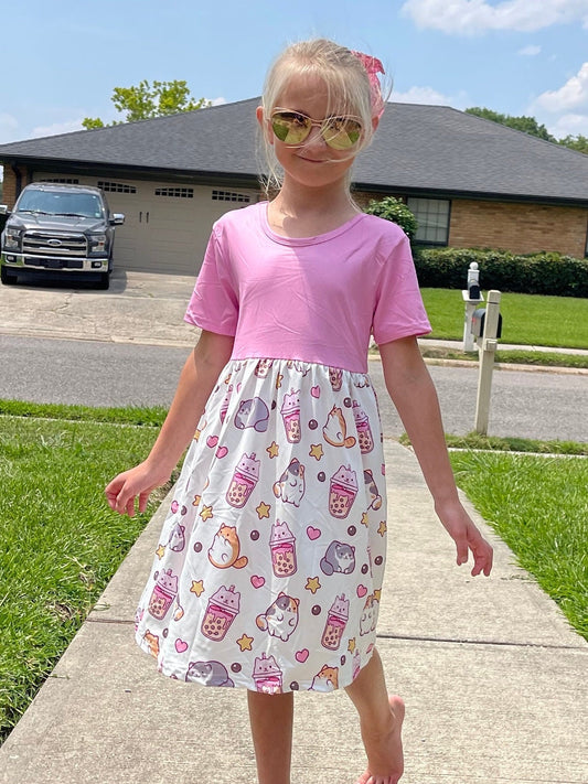 Kitty Boba Cap Dress