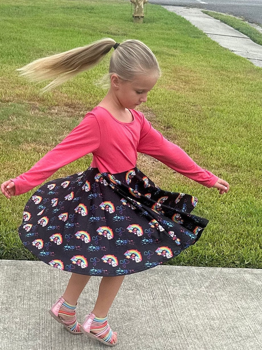 Dollhouse and friends rainbow twirl dress