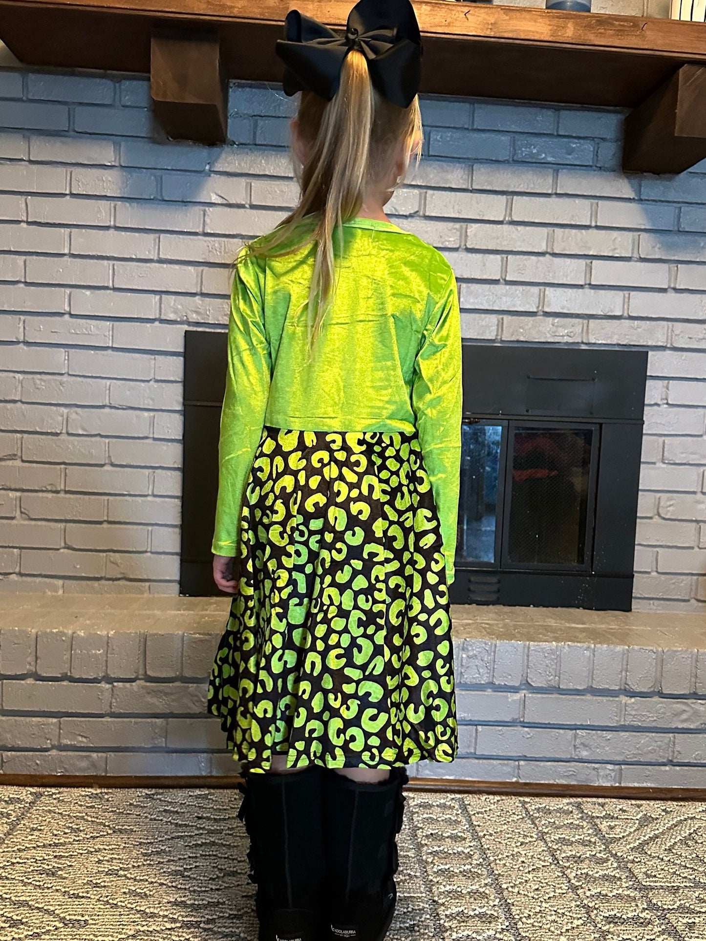 Merry Grinchmas Velvet Twirl Dress