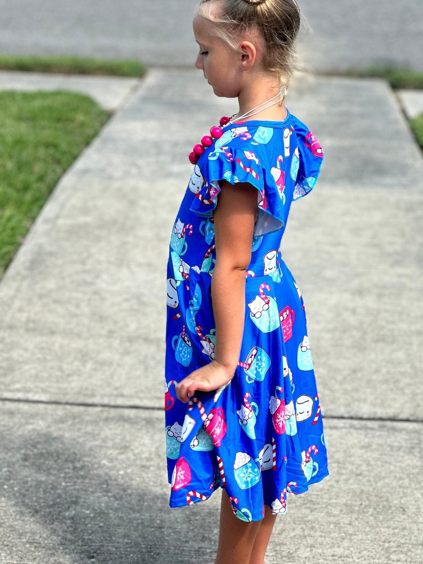 Blue hot cocoa twirl dress