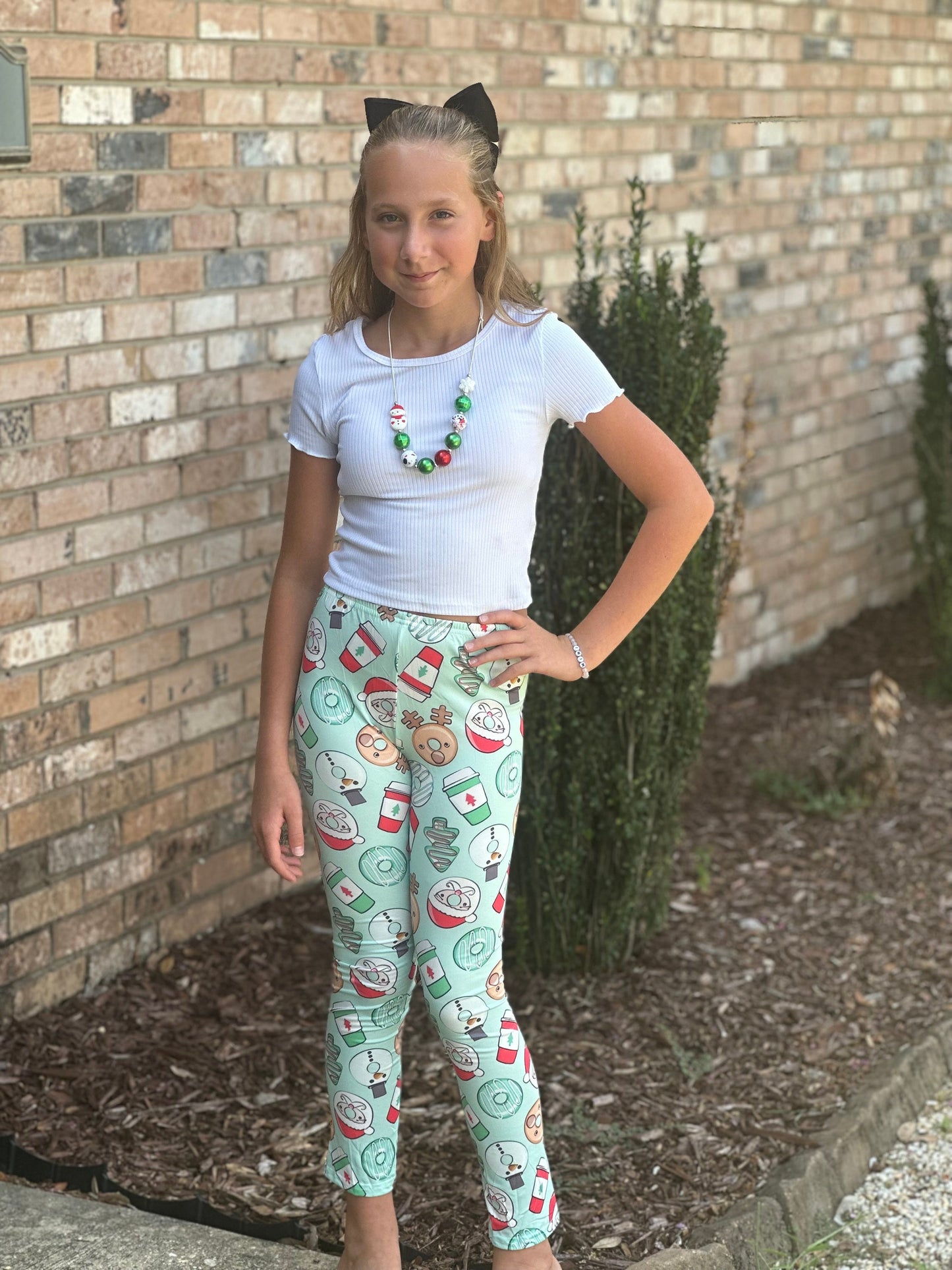 Christmas Cups and Donuts Leggings Set