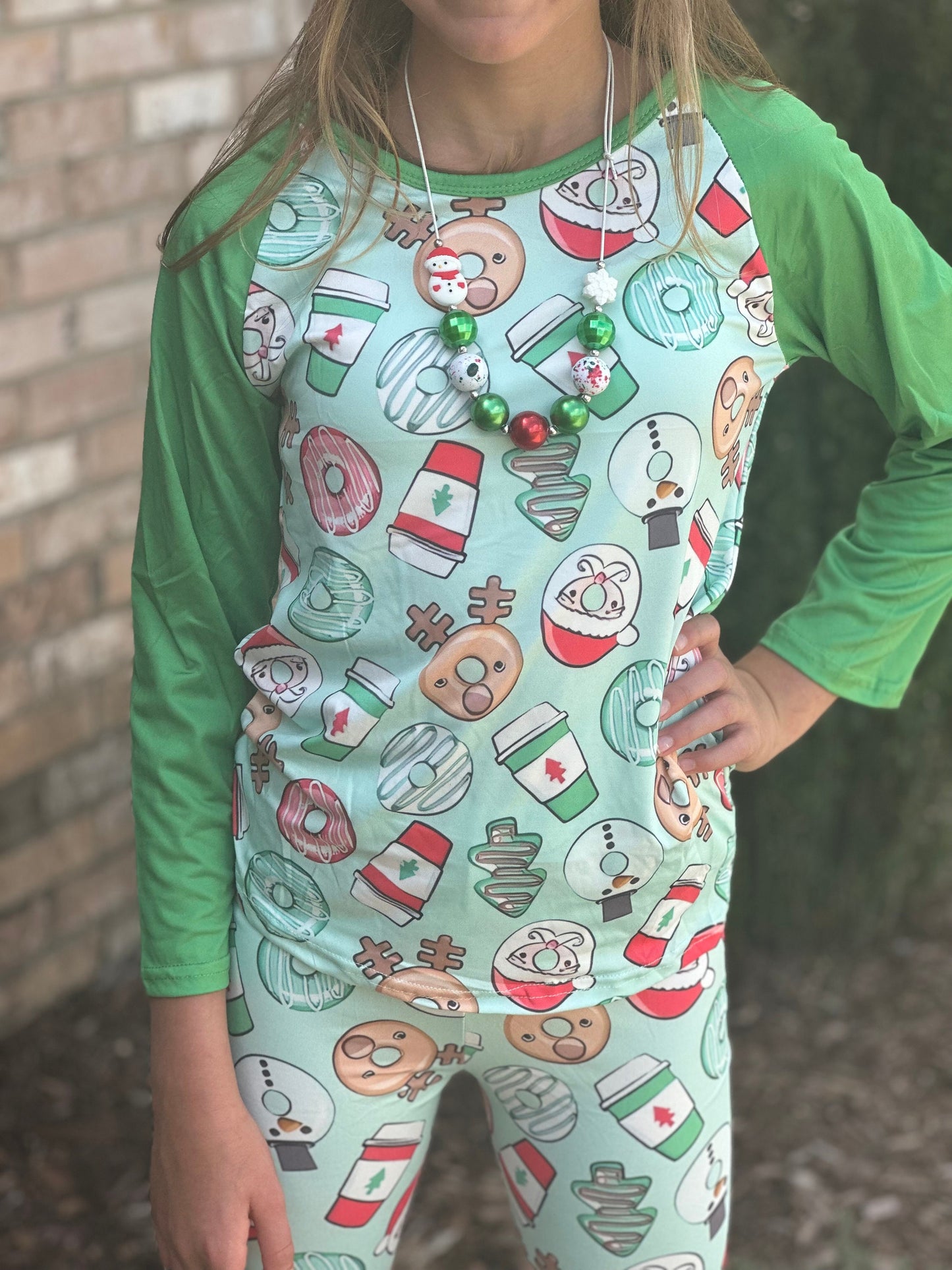 Christmas Cups and Donuts Leggings Set