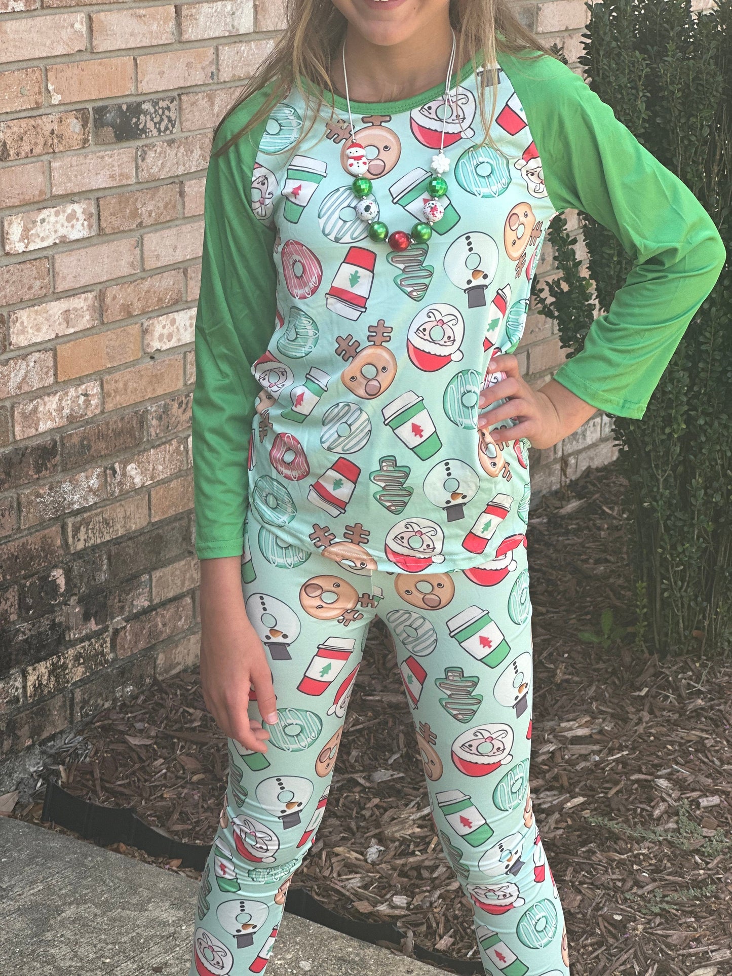 Christmas Cups and Donuts Leggings Set