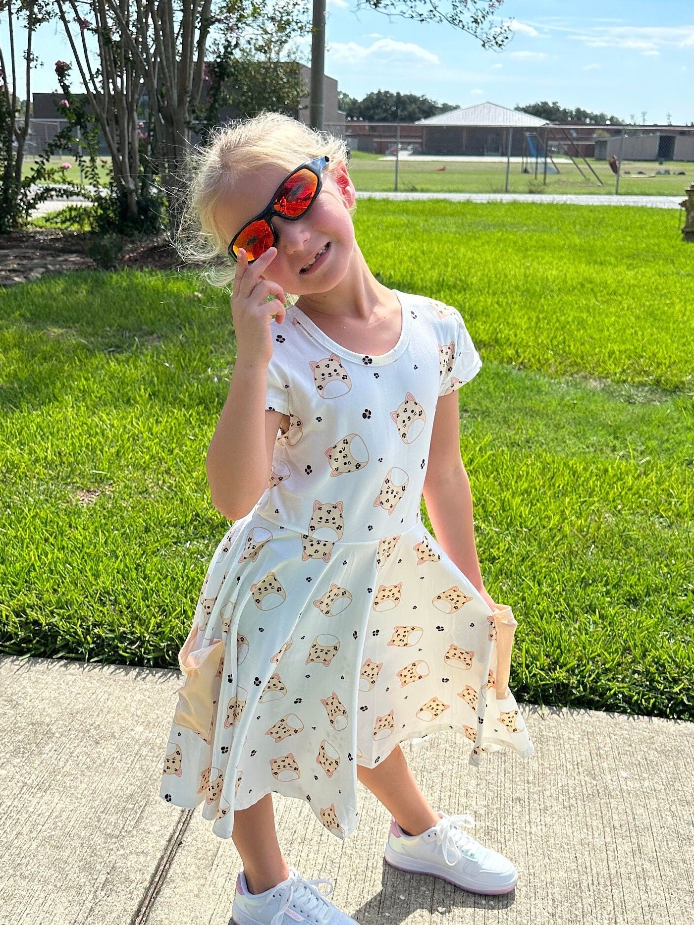 Cheetah Squishmallow Bow Back Twirl Dress