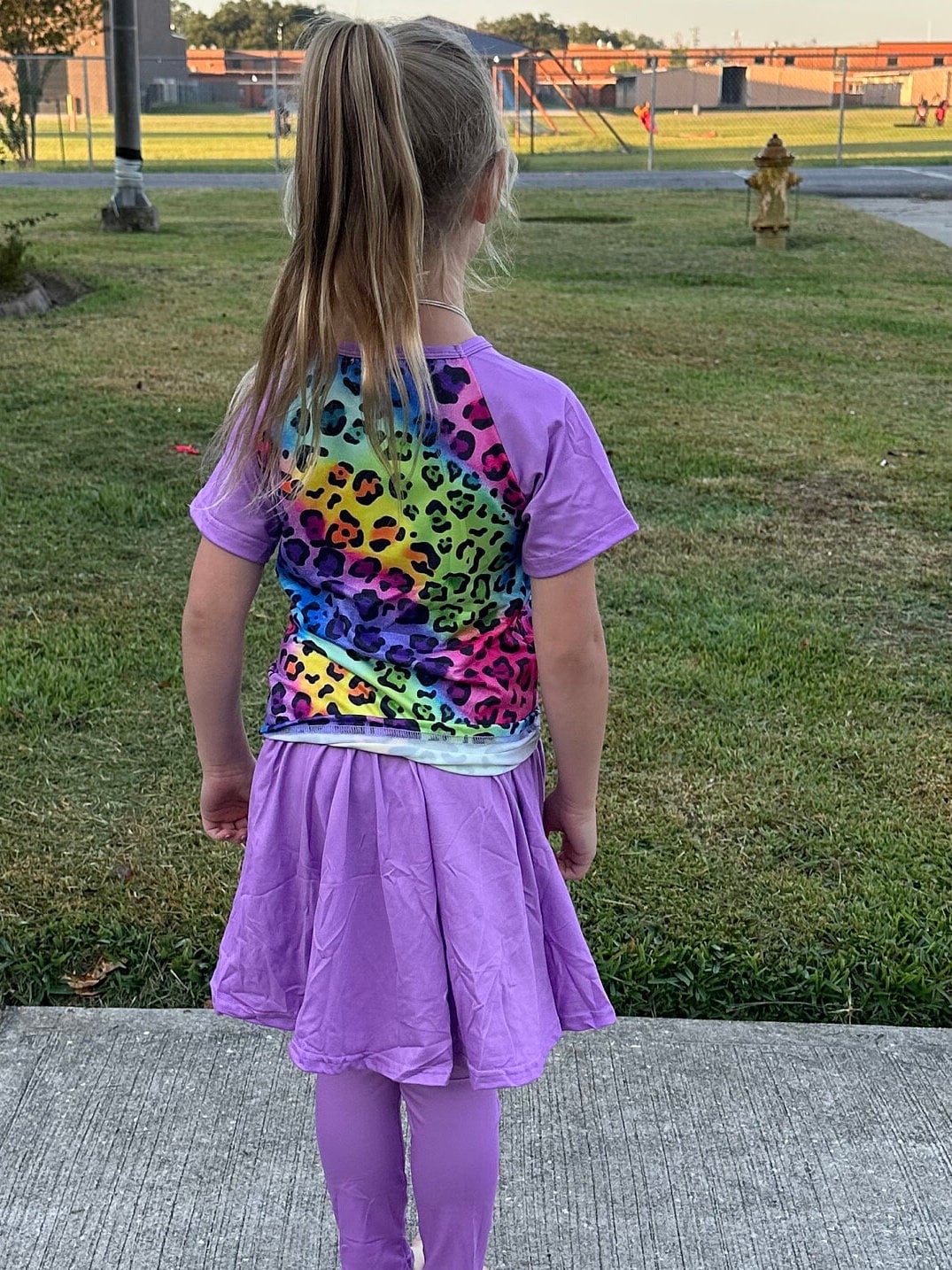 Rainbow Leopard twirl skirt leggings