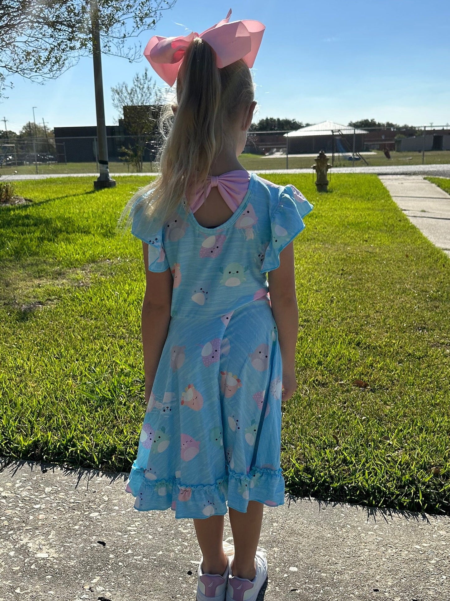 Squishmallow Ocean Friends Bow Back Twirl Dress