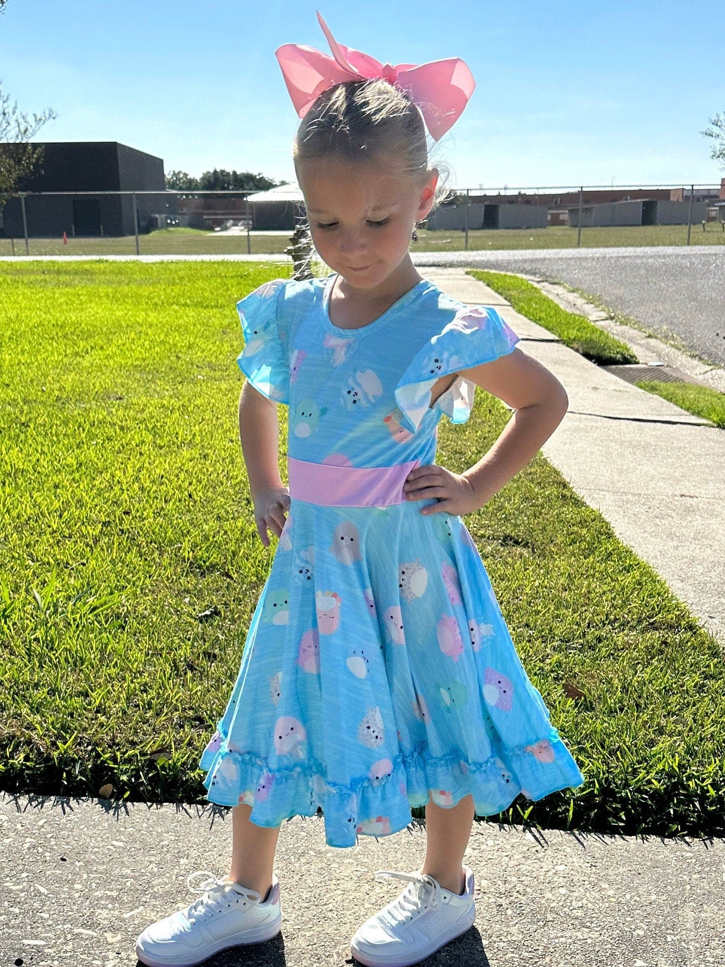 Squishmallow Ocean Friends Bow Back Twirl Dress