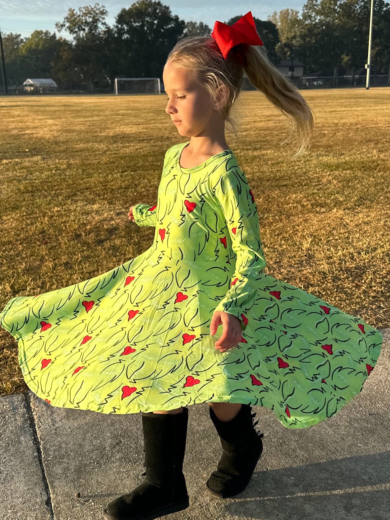 Christmas Villian Heart Twirl Dress