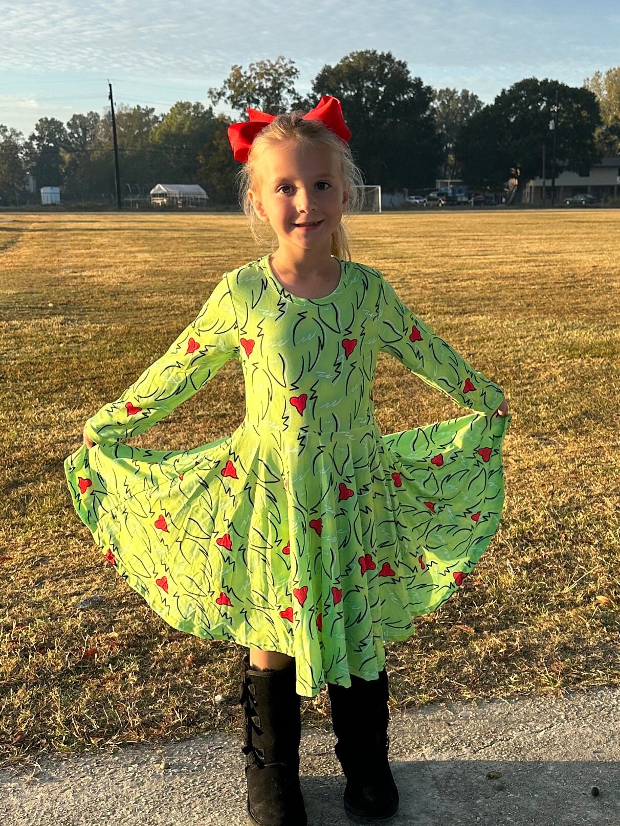 Christmas Villian Heart Twirl Dress