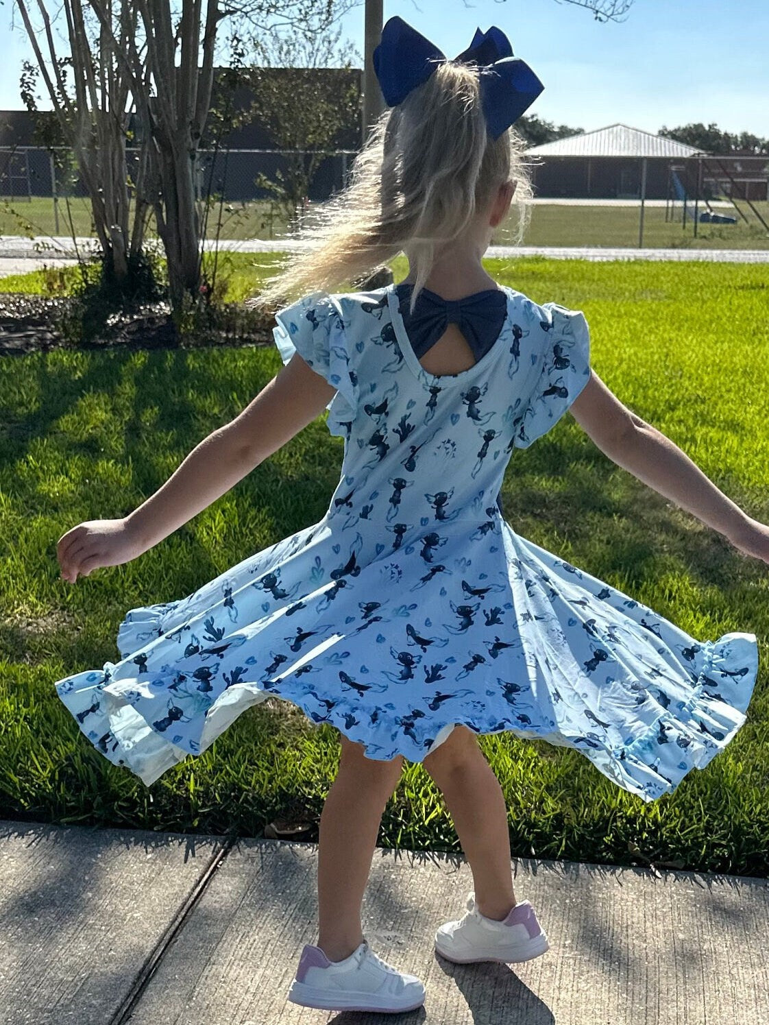 Axolotl Bow Back Twirl Dress