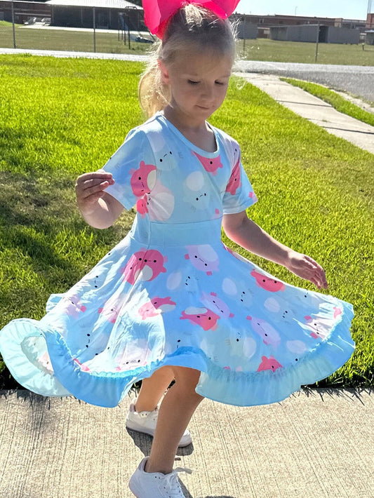 Axolotl Squishmallow Twirl Dress