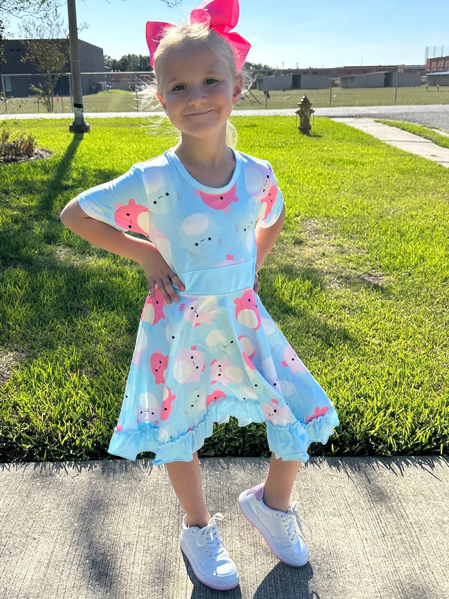 Axolotl Squishmallow Twirl Dress