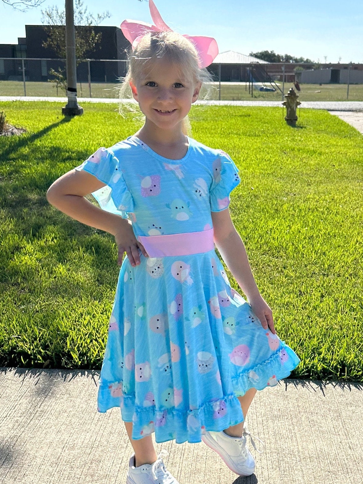 Squishmallow Ocean Friends Bow Back Twirl Dress