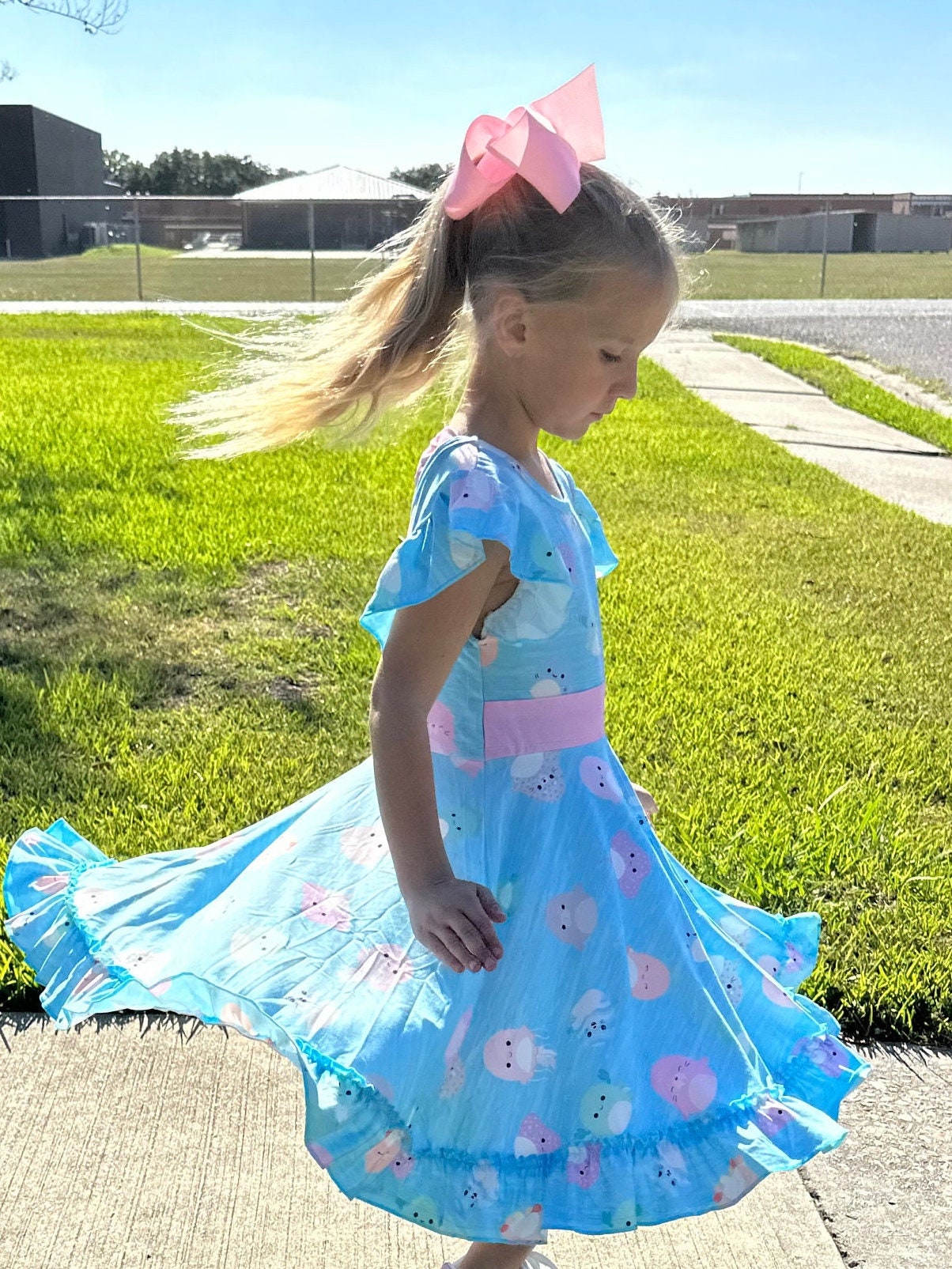 Squishmallow Ocean Friends Bow Back Twirl Dress