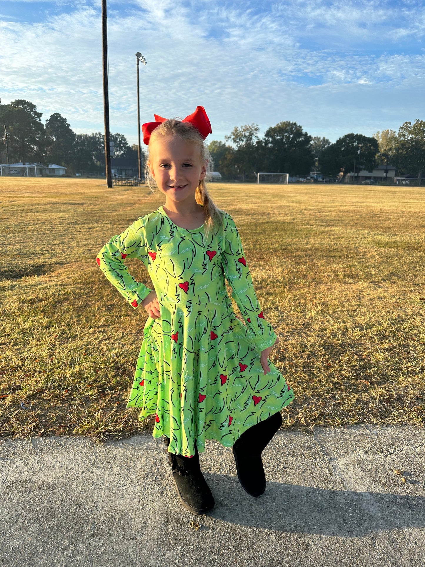 Christmas Villian Heart Twirl Dress