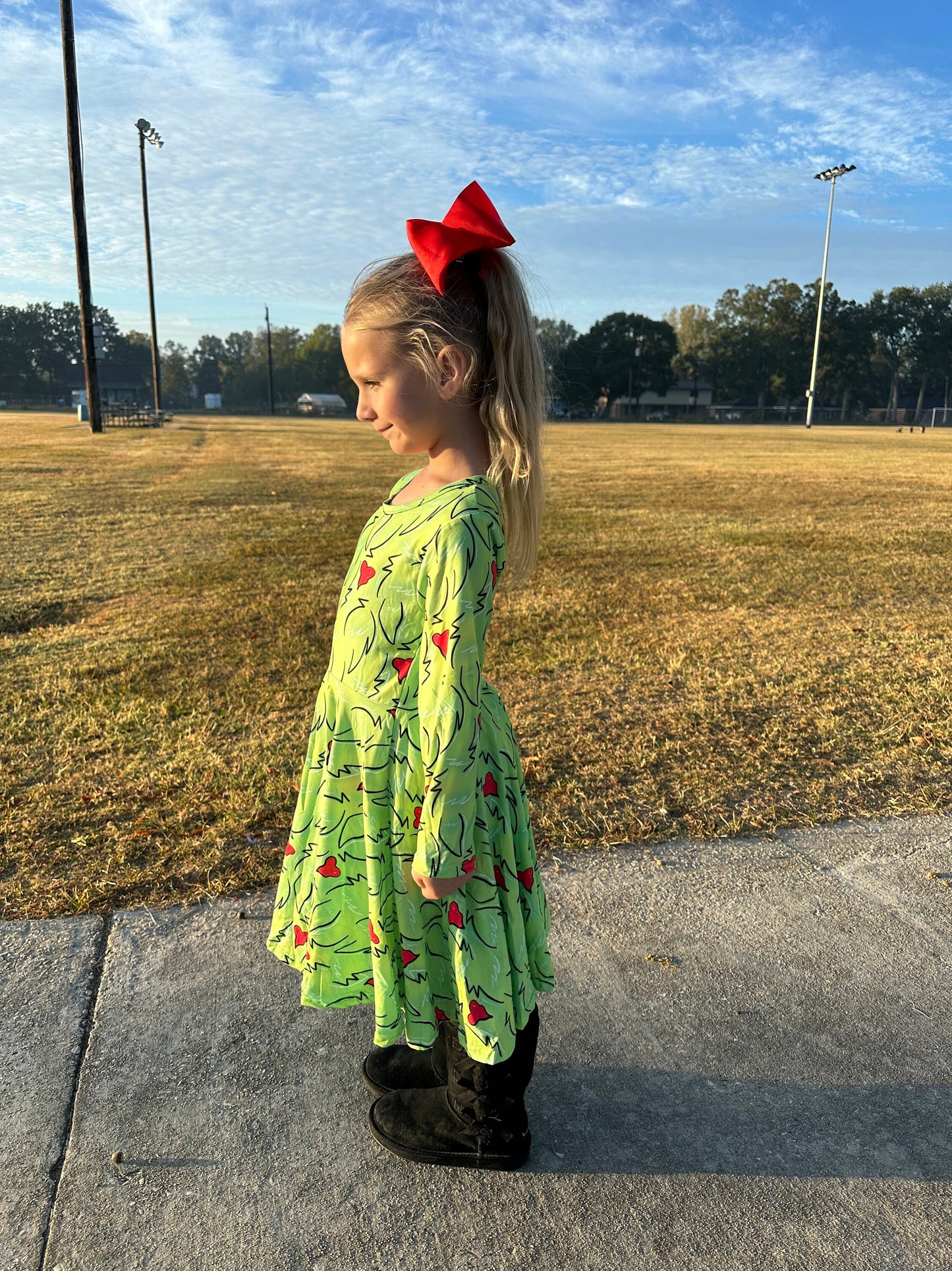 Christmas Villian Heart Twirl Dress