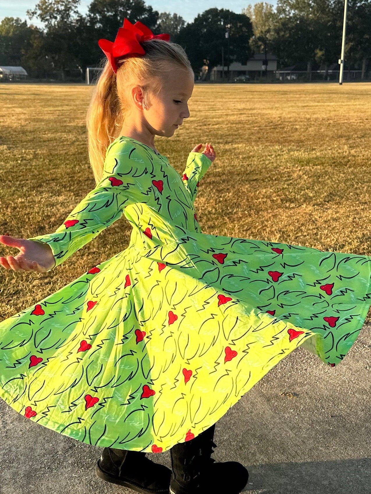 Christmas Villian Heart Twirl Dress