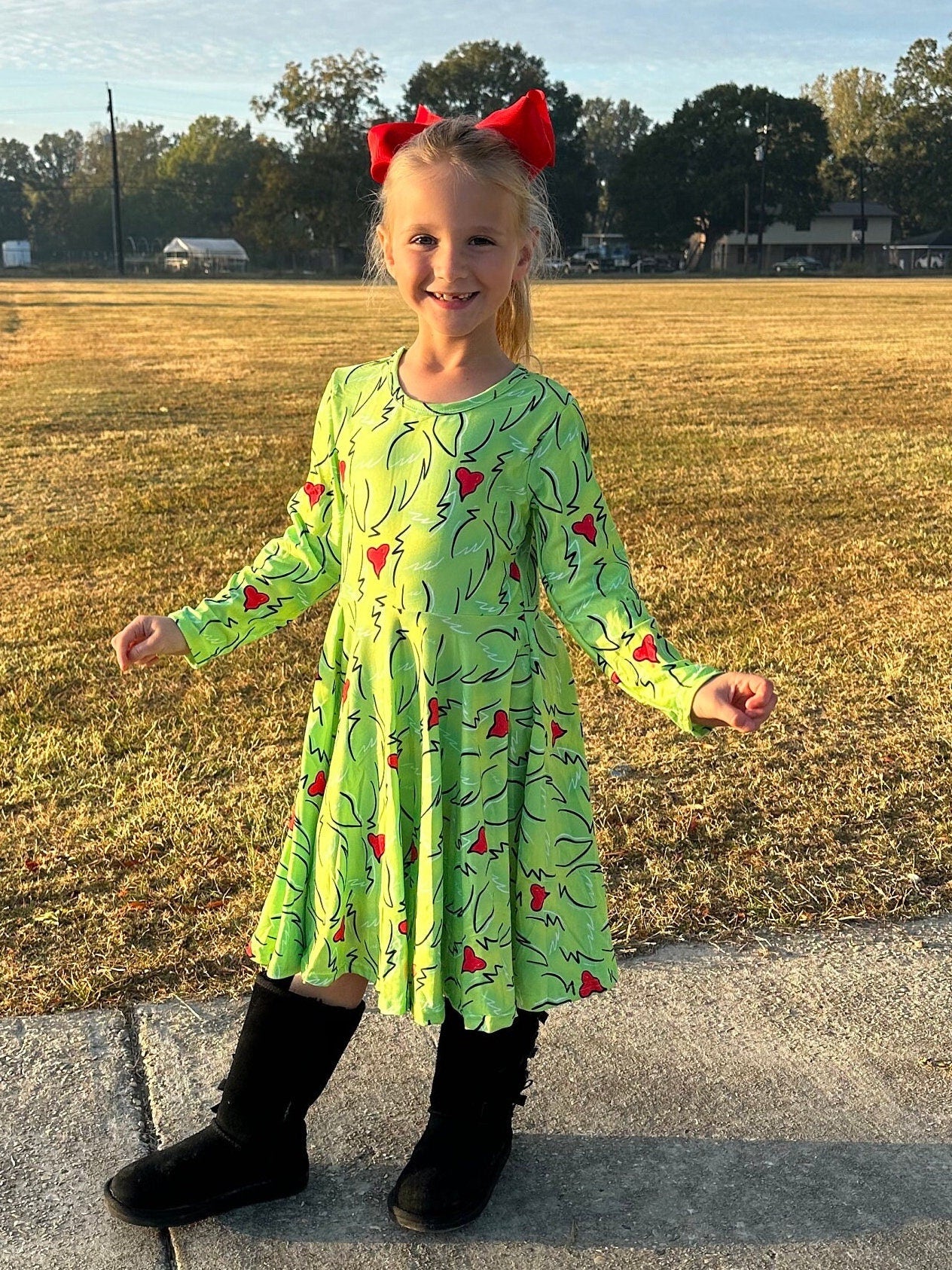 Christmas Villian Heart Twirl Dress