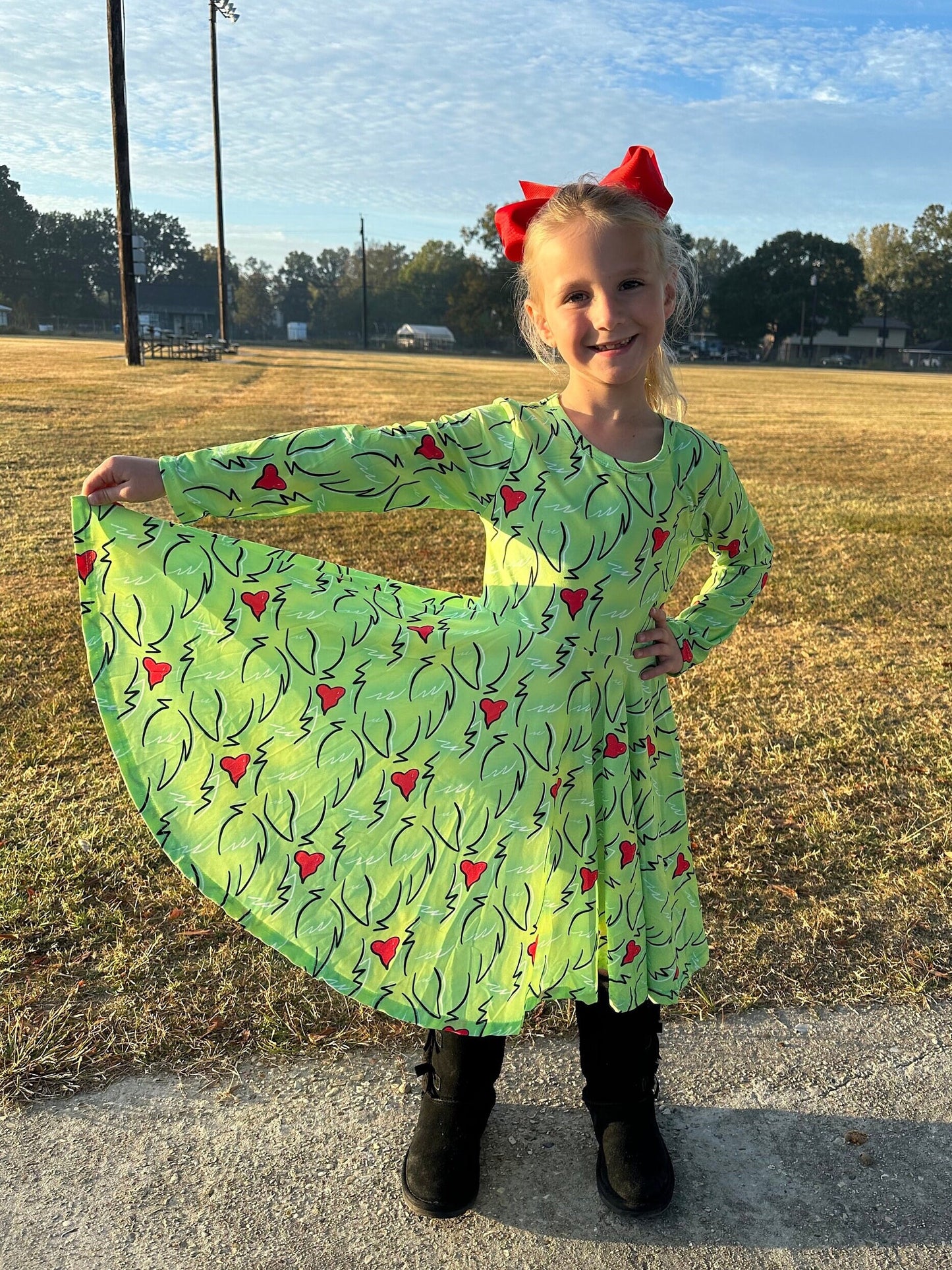 Christmas Villian Heart Twirl Dress