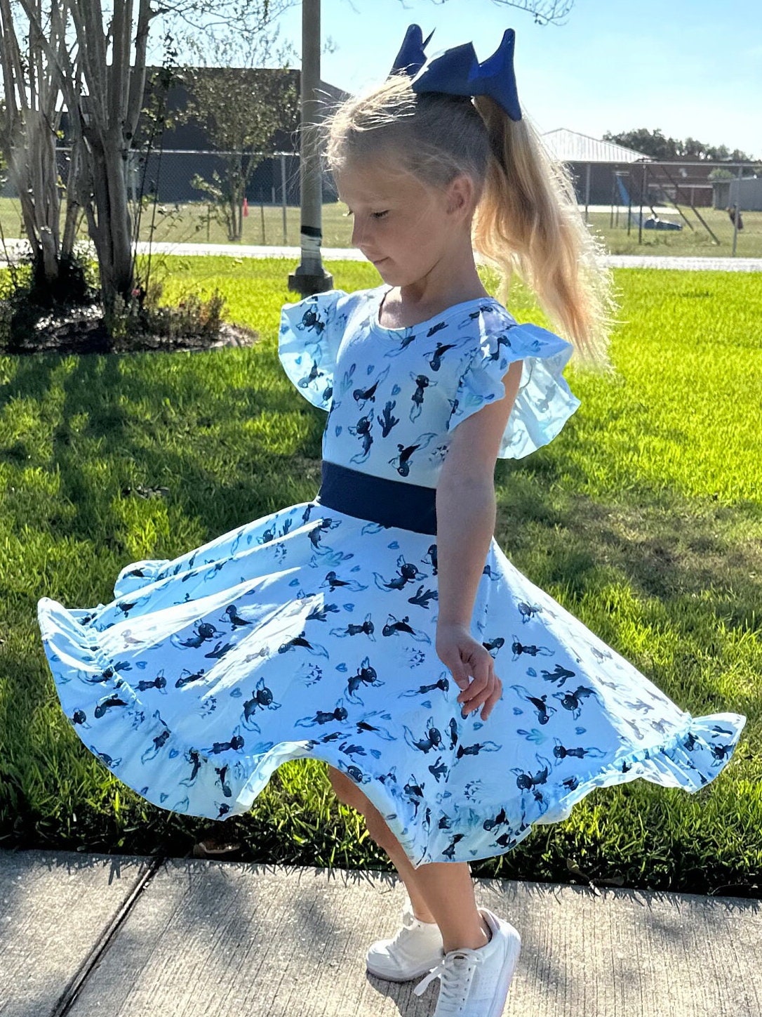 Axolotl Bow Back Twirl Dress