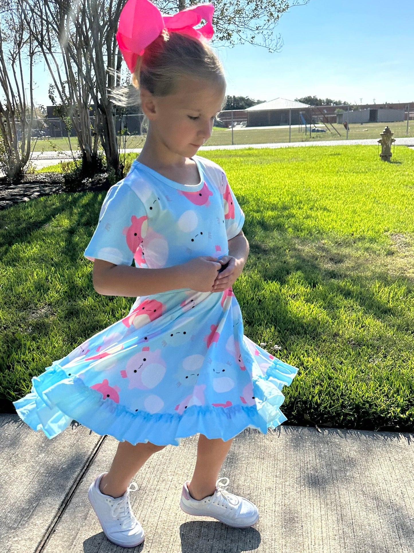 Axolotl Squishmallow Twirl Dress