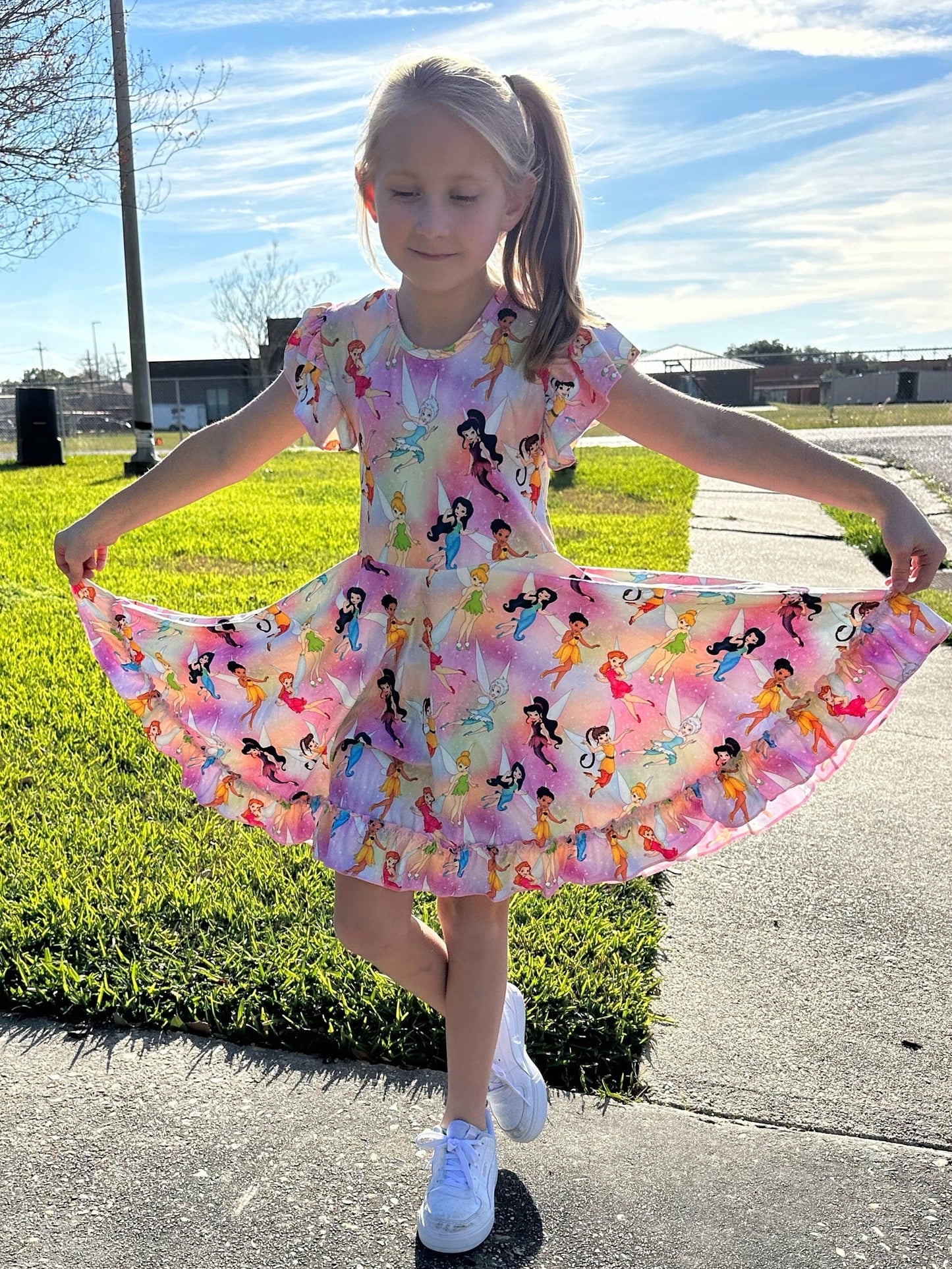 Fairy Bow Back Twirl Dress