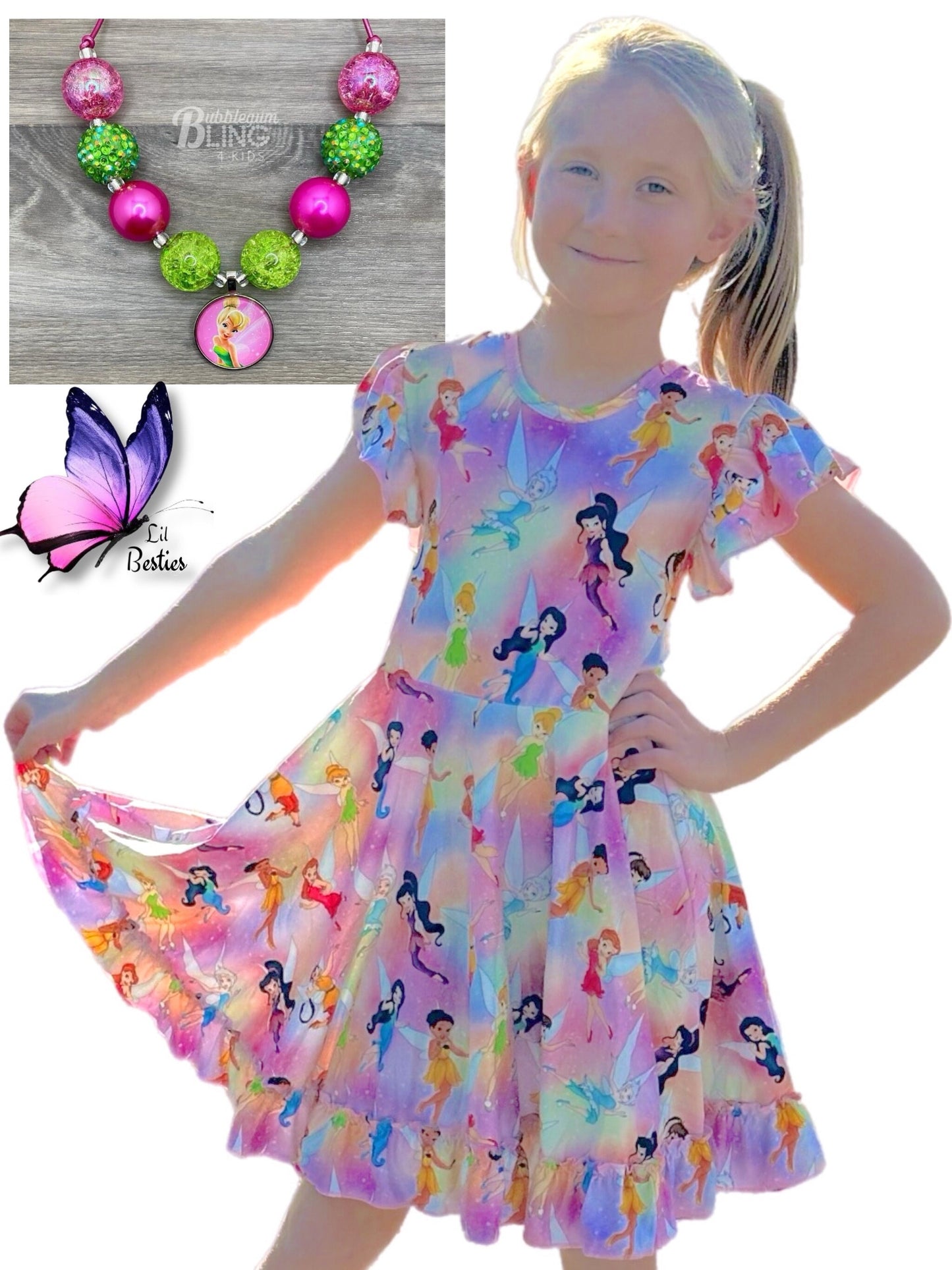 Fairy Bow Back Twirl Dress