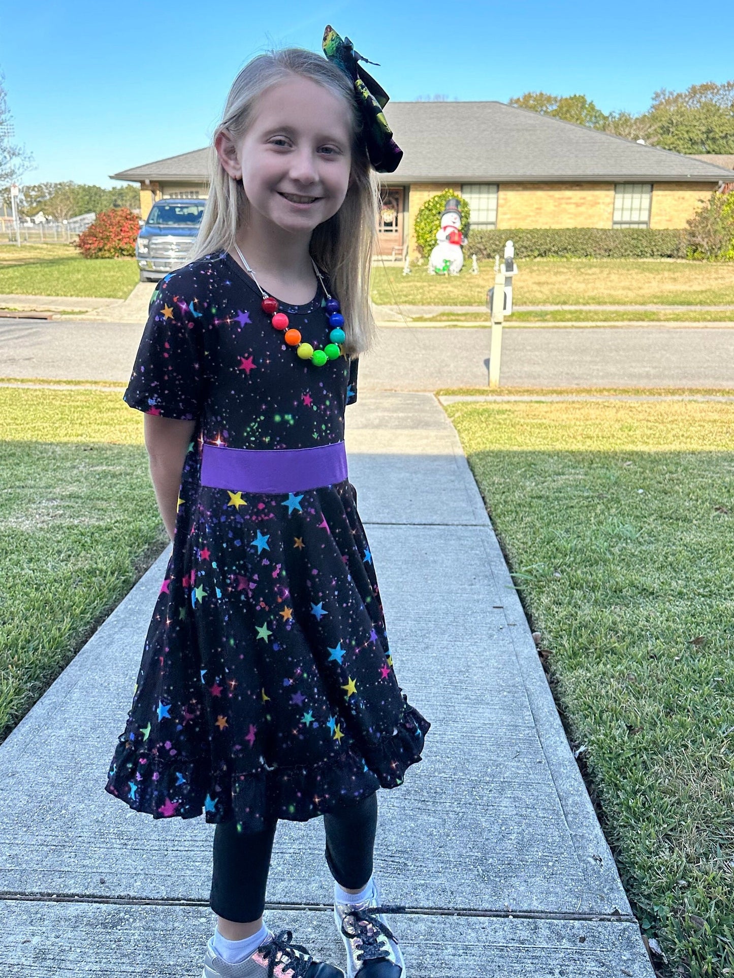 Rainbow Stars Twirl Dress