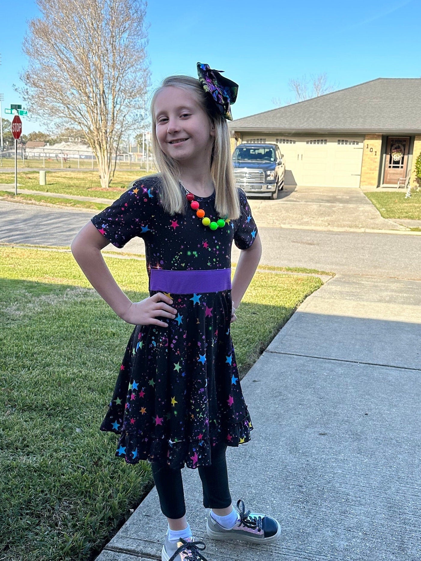 Rainbow Stars Twirl Dress