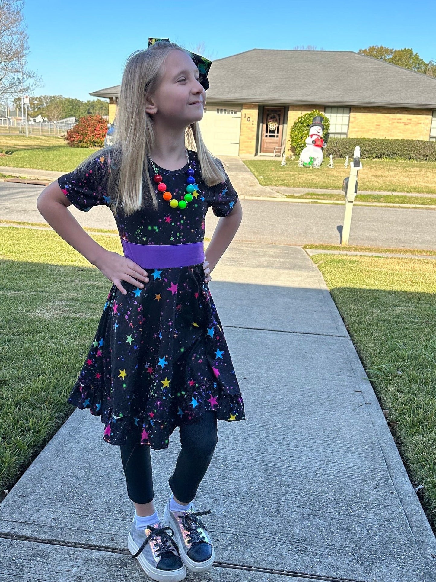 Rainbow Stars Twirl Dress