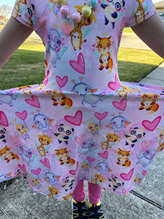 Baby Animals Pocket Twirl Dress