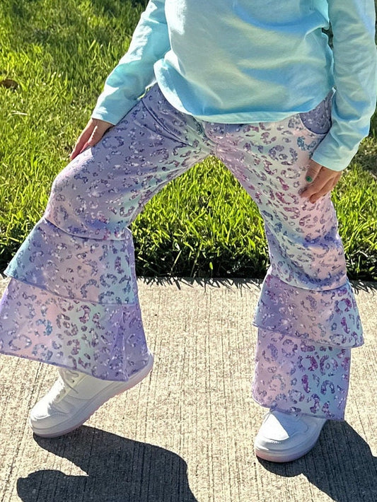 Pastel Ombré Leopard Faux Denim Jeans