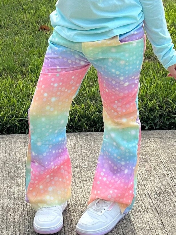 Rainbow Bubbles Faux Denim Jeans