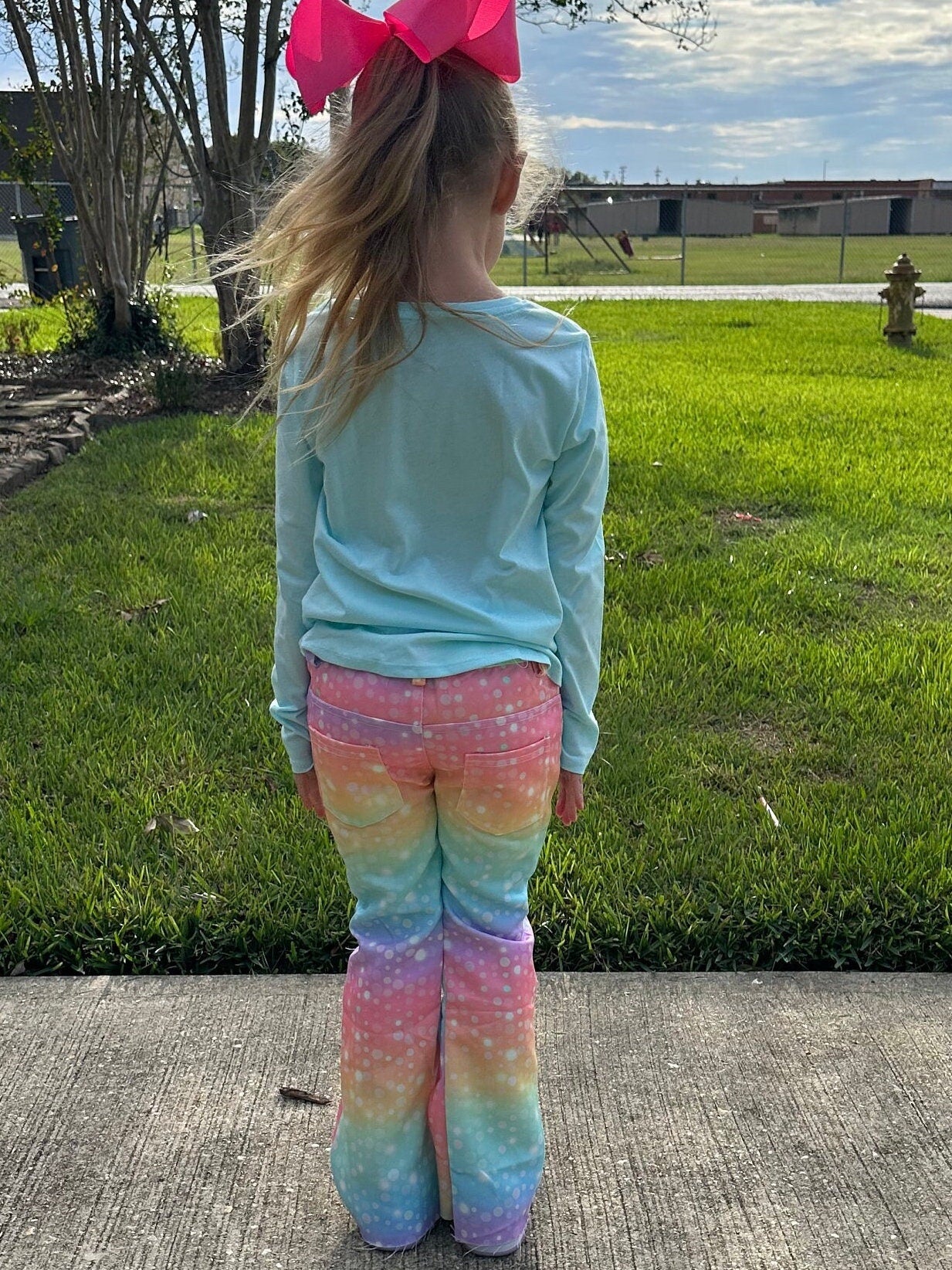 Rainbow Bubbles Faux Denim Jeans