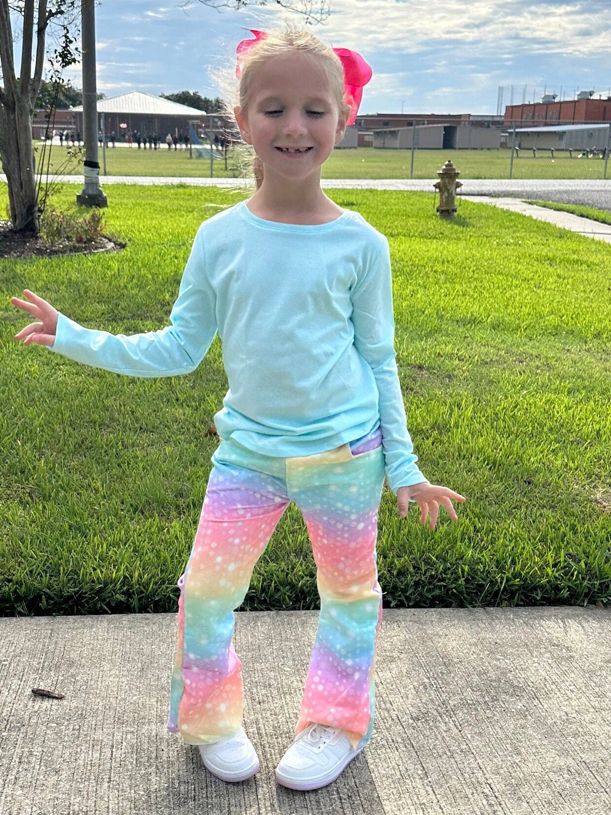 Rainbow Bubbles Faux Denim Jeans