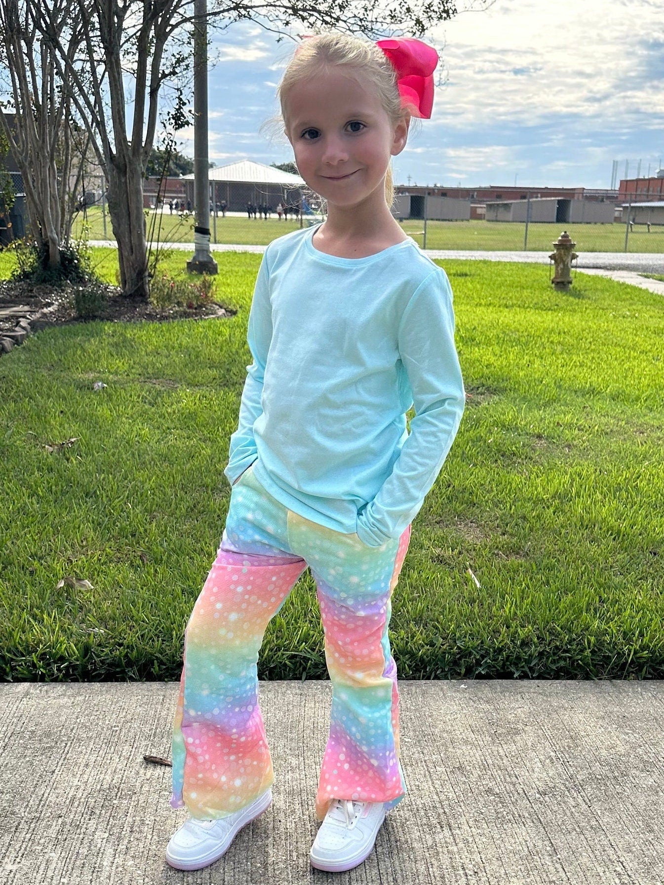 Rainbow Bubbles Faux Denim Jeans