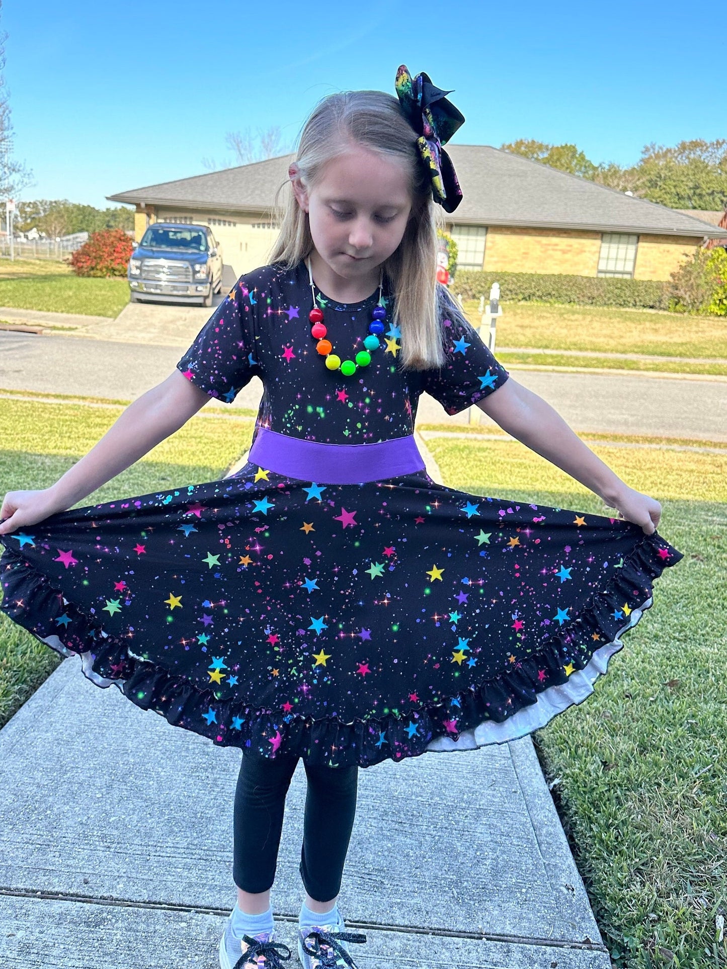 Rainbow Stars Twirl Dress